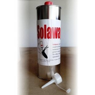 View of a can of Soleaway Sole Remover