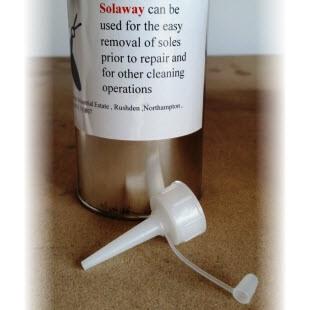 Close up of a can of Solaway Sole Remover