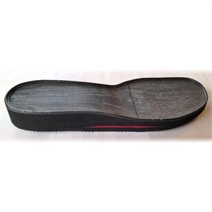 photo of a black and red insole for a shoe